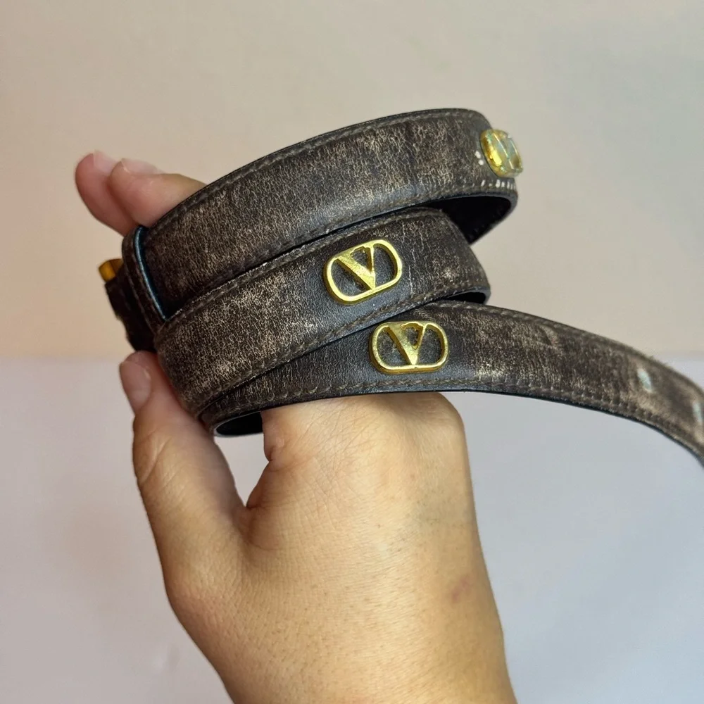 Vintage Valentino Garavani VLogo Leather Belt